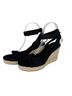 TOMS 100% Fabric Black Wedges Size 7 1/2 - photo 1