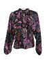 Rhode Floral Black Purple Long Sleeve T-Shirt Size S - photo 2