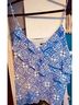 Express Floral Blue White Sleeveless Blouse Size L - photo 5