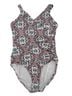 Jantzen Floral Red White One Piece Swimsuit Size 14 - photo 2