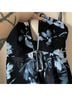 BCBGMAXAZRIA 100% Polyester Floral Blue Black Cocktail Dress Size 0 - photo 12