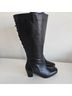 David Tate 100% Leather Solid Black Boots Size 9 1/2 (wide) - photo 3