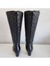 David Tate 100% Leather Solid Black Boots Size 9 1/2 (wide) - photo 8