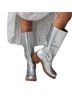 FRYE 100% Leather Silver Boots Size 8 1/2 - photo 1