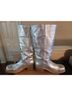 FRYE 100% Leather Silver Boots Size 8 1/2 - photo 3