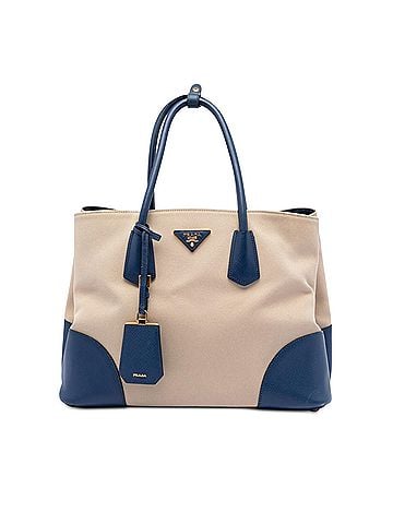 Prada Large Canapa and Saffiano Double Satchel (view 1)