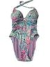 Lilly Pulitzer Floral Blue Pink One Piece Swimsuit Size 8 - photo 1