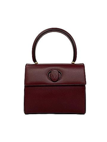 Cartier CARTIER Vintage Must Line Logo Leather Handbag Mini Tote Bag Bordeaux 29414 (view 1)
