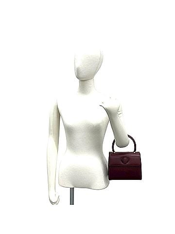 Cartier CARTIER Vintage Must Line Logo Leather Handbag Mini Tote Bag Bordeaux 29414 (view 2)