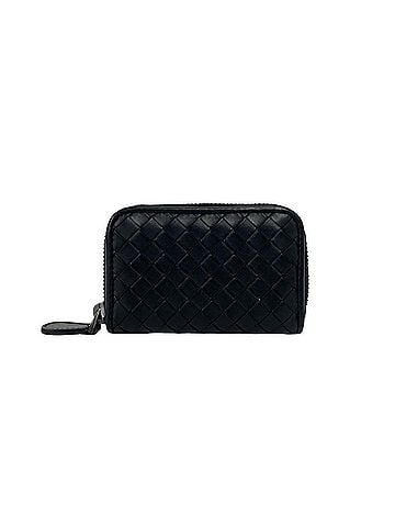 Bottega Veneta BOTTEGA VENETA Intrecciato Leather Coin Purse, Round Zip, Black, 30870 (view 1)