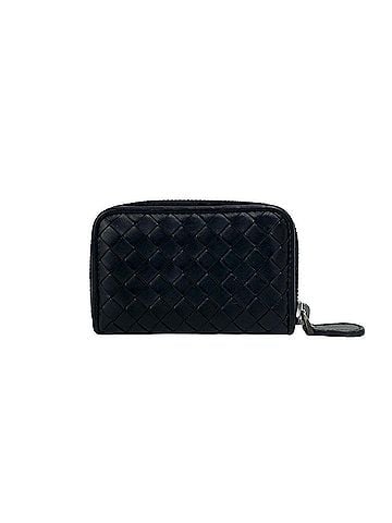 Bottega Veneta BOTTEGA VENETA Intrecciato Leather Coin Purse, Round Zip, Black, 30870 (view 2)