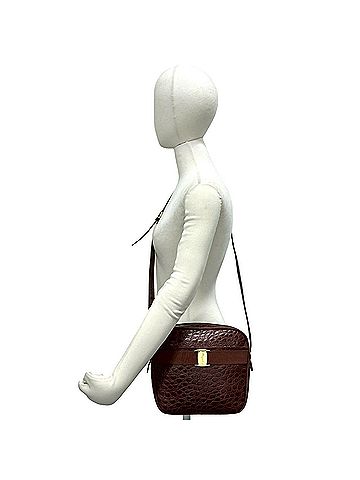 Salvatore Ferragamo Salvatore Ferragamo Vintage Vara Ribbon Leather Shoulder Bag, Brown, 76325 (view 2)