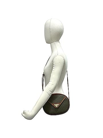 Yves Saint Laurent YVES SAINT LAURENT Vintage YSL Logo Hardware Leather Shoulder Bag Khaki Brown 08612 (view 2)