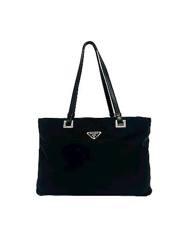 Prada PRADA Prada Triangle Logo Plate Hardware Tessuto Nylon Leather Genuine Tote Bag Handbag Black 98114 (view 1)