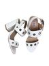 AMS 100% Faux Leather Solid White Sandals Size 10 - photo 1