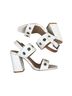 AMS 100% Faux Leather Solid White Sandals Size 10 - photo 2