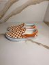Vans 100% Canvas Checkered-gingham Orange White Sneakers Size 7 - photo 4
