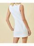 Day + Moon Solid White Denim Button Mini Dress in White Size L - photo 3