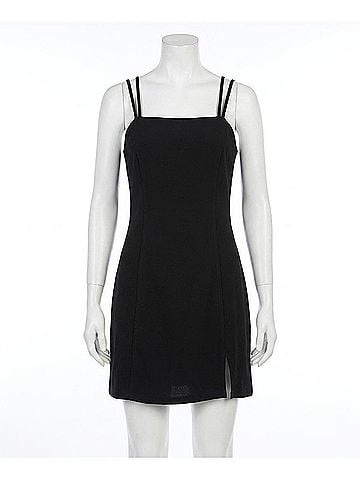She + Sky Strappy Back Detail Mini Dress in Black (view 1)