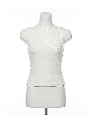 Good American Crop Cut Tank in White (view 1)