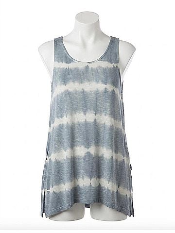 She + Sky Tie Dye Slub Knit Tank in Grey (view 1)