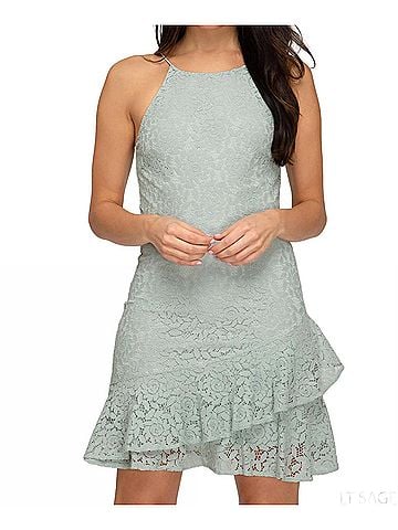 She + Sky Lace Cami Dress in Light Sage (view 2)