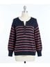 Davi & Dani Multi Color Stripe Plus Sweater in Navy Size 3X - photo 1
