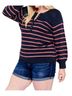Davi & Dani Multi Color Stripe Plus Sweater in Navy Size 3X - photo 2