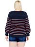 Davi & Dani Multi Color Stripe Plus Sweater in Navy Size 3X - photo 3