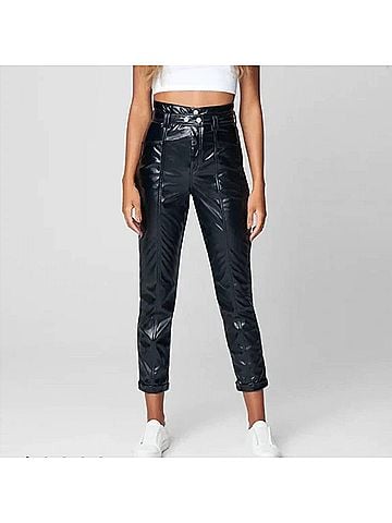 Blank NYC Overall Faux Leather Pants in Other Worldly (view 2)