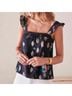 Sézane 92% Silk 8% Metallised Fiber 100% Viscose Floral Black Tank Top Size L - photo 9