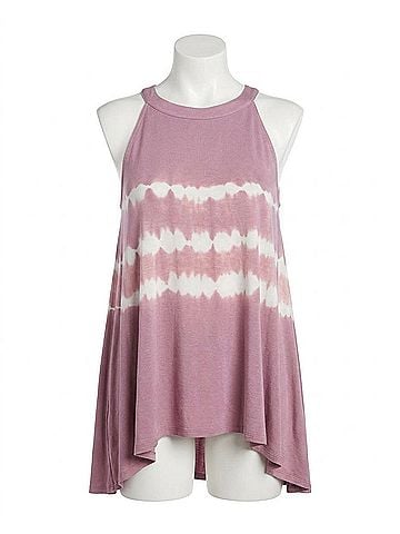 She + Sky Sleeveless Tie Dye Tank in Rose (view 1)