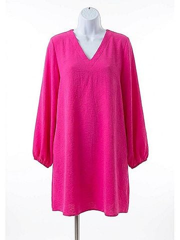 Ivy Jane Deep V-Neck Dress in Pink (view 1)