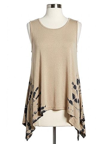 She + Sky Sleeveless Tank Top in Taupe (view 1)