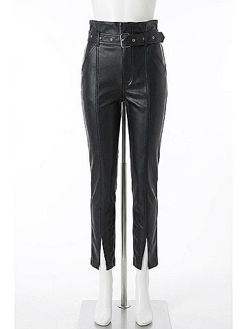 Blank NYC Fauz Leather High Rise Belted Pants in Dance Today (view 1)