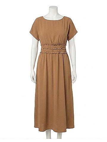 Gilli In The Mood Midi Dress - Plus in Mocha (view 1)