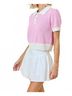 Day + Moon Pink Sweater Terry Polo Top in Powder Pink Size M - photo 4