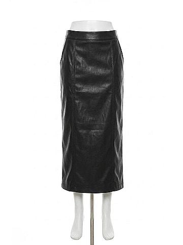 MIOU MUSE Leather Pencil Skirt in Black (view 1)