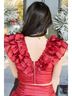 TCEC Solid Red Ruffled Romance Top in Red Size S - photo 3