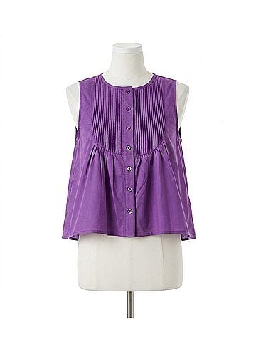 TCEC Davis Pleated Tank in Bright Purple (view 1)