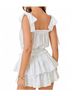 Day + Moon Solid White Darla Tie Strap Romper in White Size L - photo 5