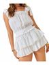 Day + Moon Solid White Darla Tie Strap Romper in White Size L - photo 6