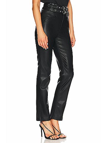 Blank NYC Fauz Leather Straight Leg Pants in New Habit 001 (view 2)