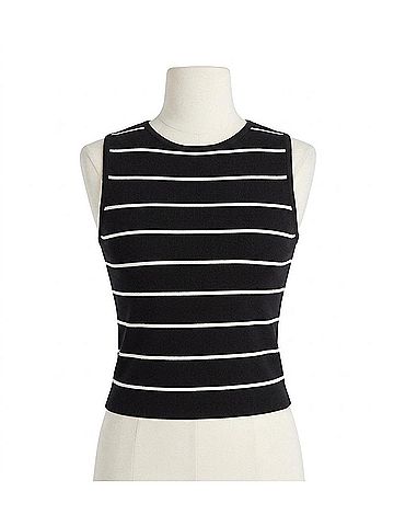 Gilli Sleeveless Striped Top in Black (view 1)
