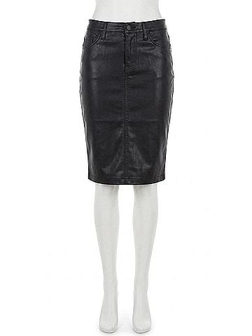 Blank NYC Faux Leather Knee Length Skirt in Pussy Cat (view 1)