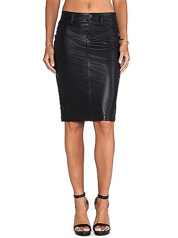 Blank NYC Faux Leather Knee Length Skirt in Pussy Cat (view 2)