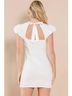 TCEC Solid White Open Back Dress in White Size L - photo 3