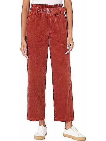 Blank NYC Rib Cage Corduroy Paper Bag Pants With Belt in Shake The World (view 2)