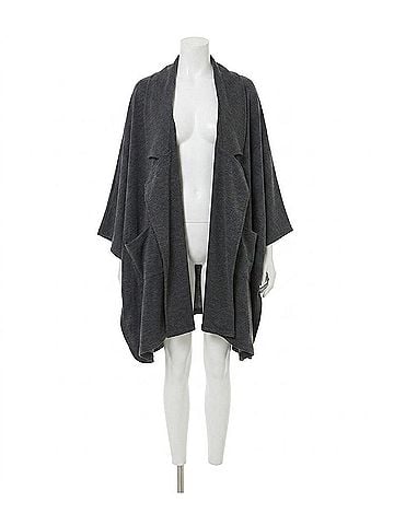 Davi & Dani That's Not All Open Front Jacket in Charcoal (view 1)