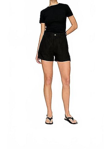 DL1961 Women's Taylor Short in Black Linen (view 2)